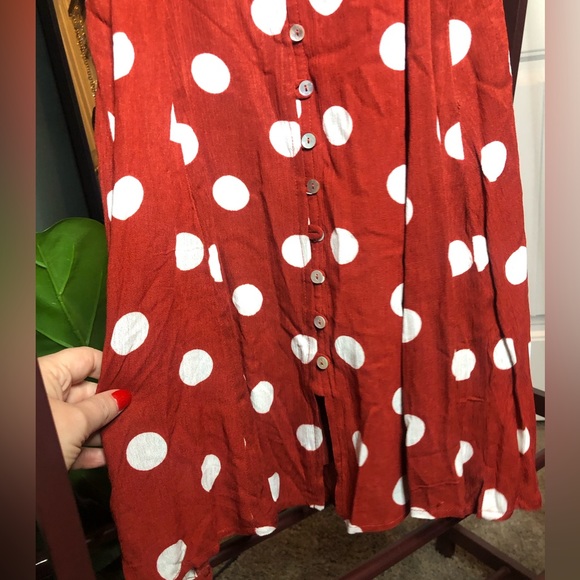 NWT Women’s Red Polka Dot Mini Dress SZ. L - Picture 14 of 15